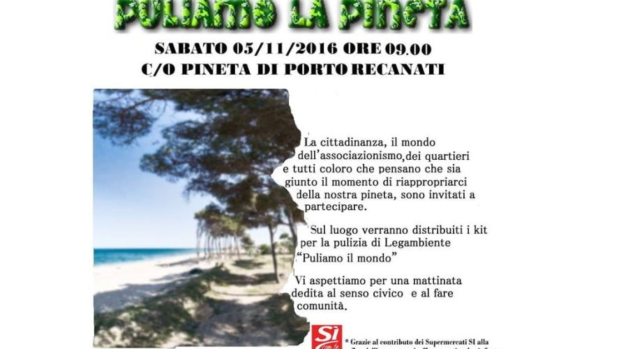 Il 5 Novembre “PULIAMO LA PINETA”