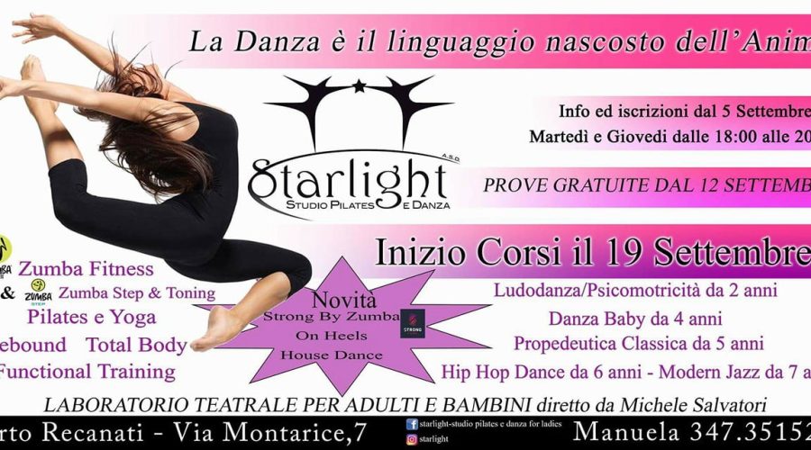 Il programma dell’A.S.D. Starlight per l’evento Benessere in Movimento a Porto Recanati