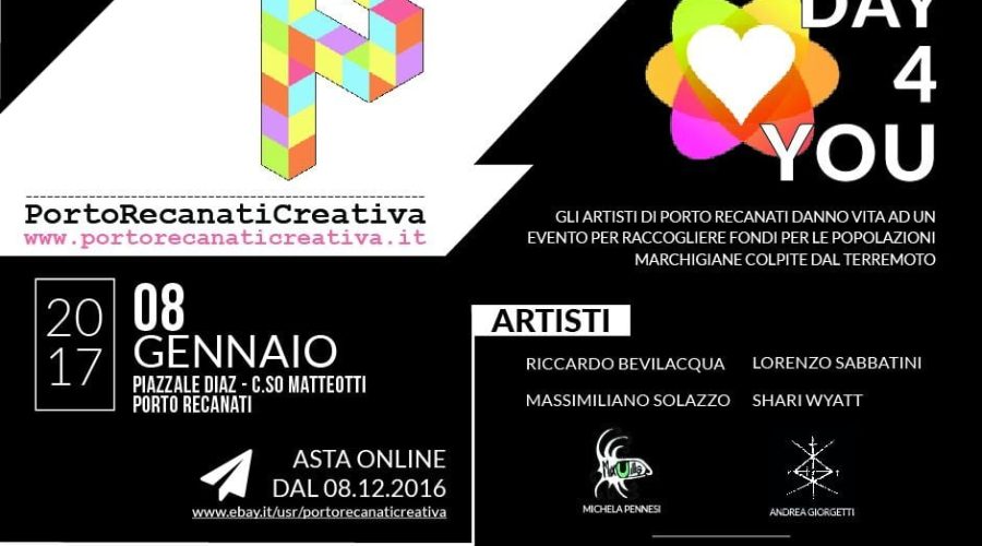 “Porto Recanati Creativa Day4You” la raccolta fondi per i terremotati
