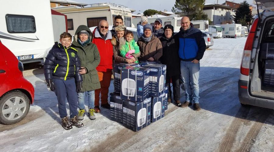 Porto Recanati Solidale e De’ Longhi consegnano 140 deumidificatori ai terremotati